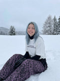 DAXUEN Oversized Slogan Print Tee — model photo