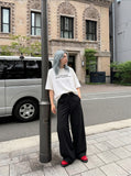 DAXUEN Oversized Slogan Print Tee — model photo