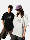 DAXUEN Oversized Metallic Oval Graphic Tee