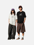 DAXUEN Oversized Metallic Oval Graphic Tee