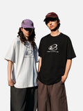 DAXUEN Oversized Metallic Oval Graphic Tee