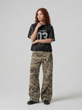 DAXUEN Relaxed-fit mesh t-shirt with contrasting stitching — model photo