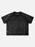 DAXUEN Relaxed-fit mesh t-shirt with contrasting stitching