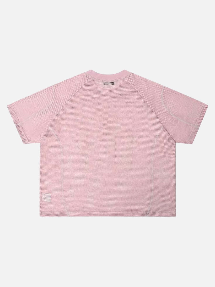 DAXUEN Relaxed-fit mesh t-shirt with contrasting stitching