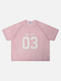 DAXUEN Relaxed-fit mesh t-shirt with contrasting stitching