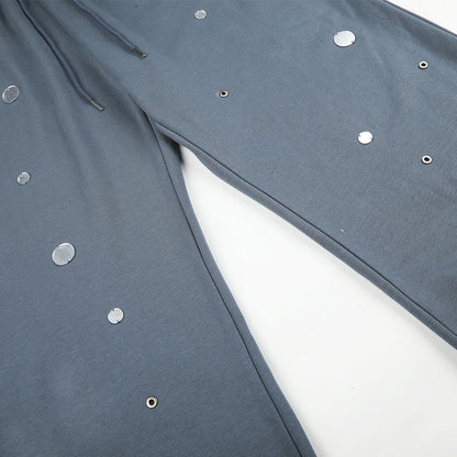Metallic Embellished Blue Sweatpant