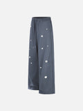 Metallic Embellished Blue Sweatpant