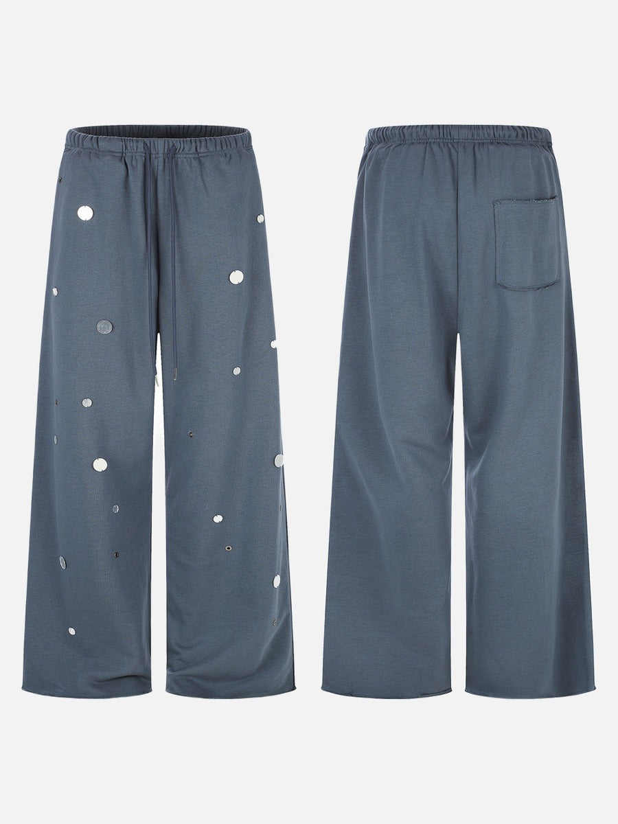 Metallic Embellished Blue Sweatpant