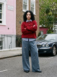 Metallic Embellished Blue Sweatpant