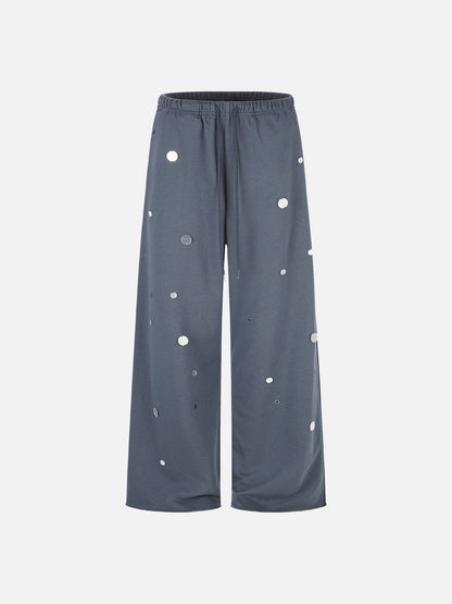 Metallic Embellished Blue Sweatpant
