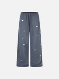 Metallic-Embellished Blue Sweatpants
