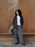 Metallic-Embellished Blue Sweatpants