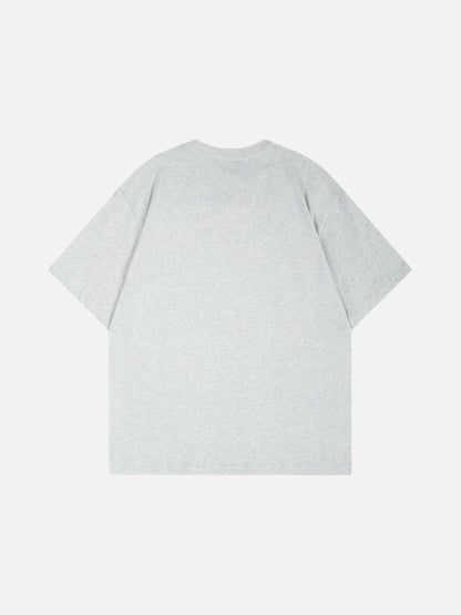 DAXUEN Short-sleeved T-shirt with metallic emblem and pleated details