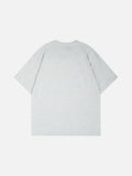 DAXUEN Short-sleeved T-shirt with metallic emblem and pleated details