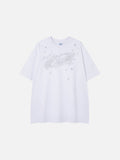 DAXUEN Metallic star embroidered short-sleeved T-shirt