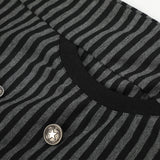 Metallic Studded Striped Zip-Up Hoodie