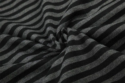 Metallic Studded Striped Zip-Up Hoodie