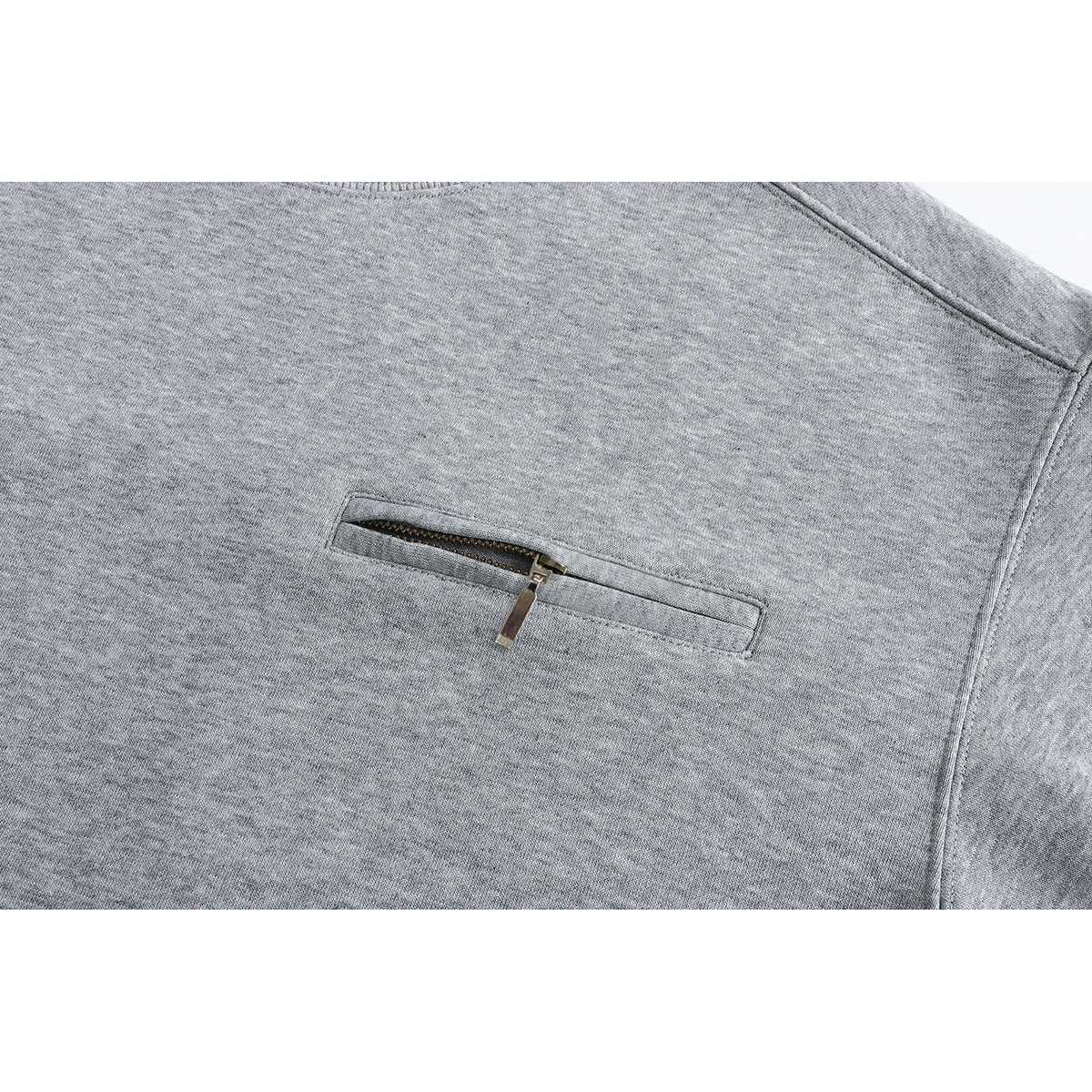 DAXUEN black oversized crewneck sweatshirt with metallic zip pocket