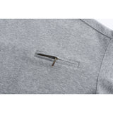 DAXUEN black oversized crewneck sweatshirt with metallic zip pocket