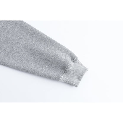 DAXUEN black oversized crewneck sweatshirt with metallic zip pocket