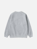 DAXUEN black oversized crewneck sweatshirt with metallic zip pocket