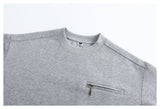 DAXUEN black oversized crewneck sweatshirt with metallic zip pocket