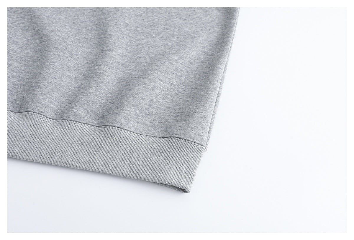 DAXUEN black oversized crewneck sweatshirt with metallic zip pocket