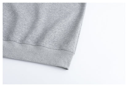DAXUEN black oversized crewneck sweatshirt with metallic zip pocket
