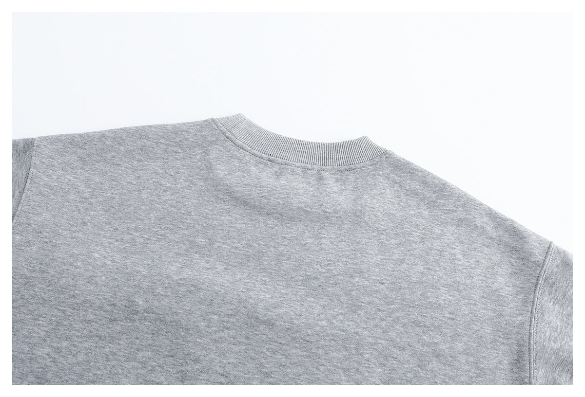 DAXUEN black oversized crewneck sweatshirt with metallic zip pocket