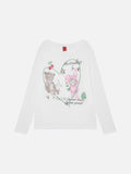 DAXUEN Meticulous cartoon graphic long-sleeve T-shirt