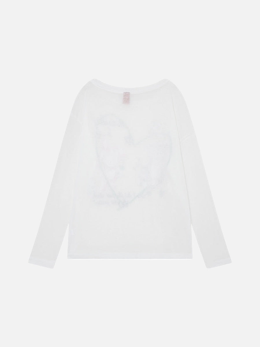 DAXUEN Meticulous cartoon graphic long-sleeve T-shirt