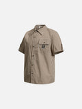DAXUEN Men's short-sleeved micro-check button-up shirt