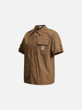 DAXUEN Men's short-sleeved micro-check button-up shirt