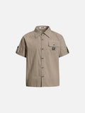 DAXUEN Men's short-sleeved micro-check button-up shirt