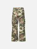 DAXUEN olive green and brown mixed camouflage leopard wide-leg cargo pants