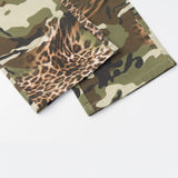 DAXUEN olive green and brown mixed camouflage leopard wide-leg cargo pants