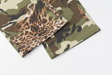 DAXUEN olive green and brown mixed camouflage leopard wide-leg cargo pants