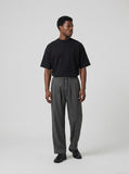 DAXUEN black mock neck oversized cotton tee — model photo