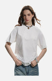 DAXUEN black mock neck oversized cotton tee