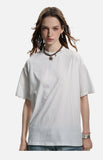 DAXUEN black mock neck oversized cotton tee
