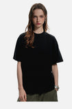 DAXUEN black mock neck oversized cotton tee