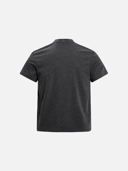 DAXUEN Mock-neck short-sleeve t-shirt in black and dark heather grey