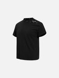 DAXUEN Mock-neck short-sleeve t-shirt in black and dark heather grey