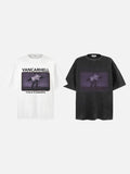DAXUEN black oversized monochrome desk graphic tee