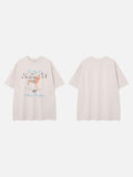 DAXUEN charcoal grey oversized monochrome distressed face graphic tee