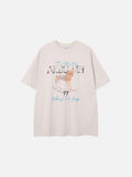 DAXUEN charcoal grey oversized monochrome distressed face graphic tee