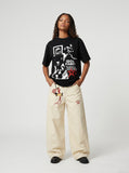 DAXUEN Monochrome Graphic T-Shirt - DAXUEN Streetwear — model photo