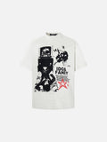 DAXUEN Short-sleeved monochrome graphic T-shirt