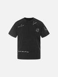 DAXUEN white monochrome portrait graphic T-shirt