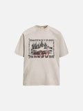 DAXUEN washed purple oversized monochrome rock-band graphic tee
